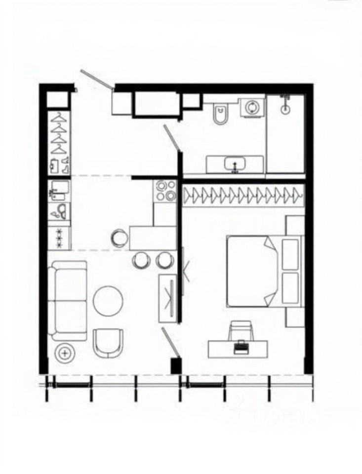 2-комнатная 43.6 м2 в ЖК undefined корпус null этаж 52