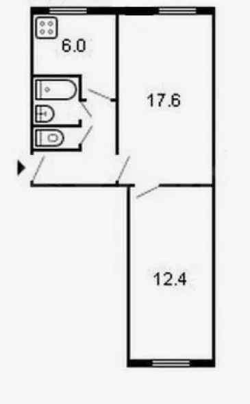 2-комнатная 44.3 м2 в ЖК undefined корпус null этаж 5