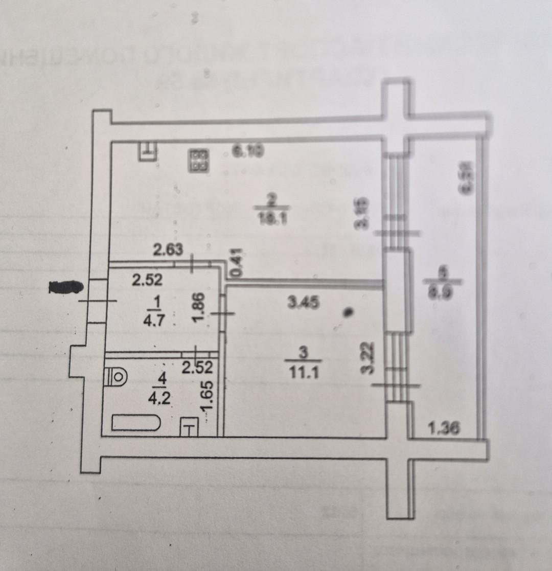 1-комнатная 42.5 м2 в ЖК undefined корпус null этаж 2