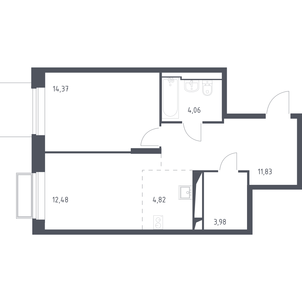 Студия 51 м2 в ЖК Долина Яузы корпус null этаж 9
