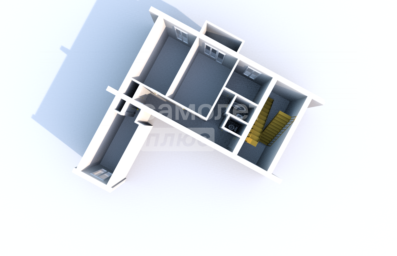 3-комнатная 53.5 м2 в ЖК undefined корпус null этаж 5