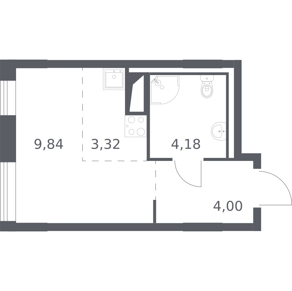 Студия 21 м2 в ЖК Квартал Лаголово корпус null этаж 7
