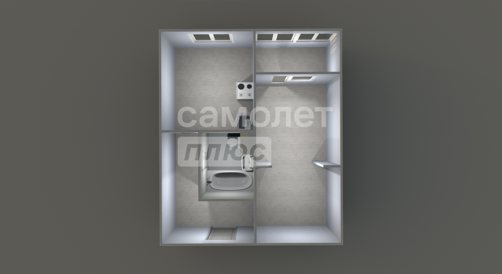 1-комнатная 42.4 м2 в ЖК undefined корпус null этаж 2