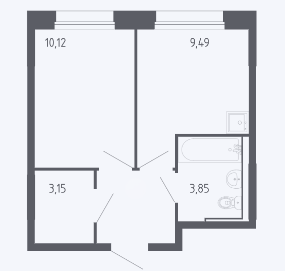1-комнатная 29.4 м2 в ЖК undefined корпус null этаж 9