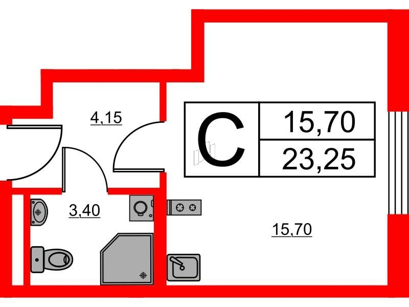 Студия 23 м2 в ЖК Avenue Apart Пулково корпус null этаж 5