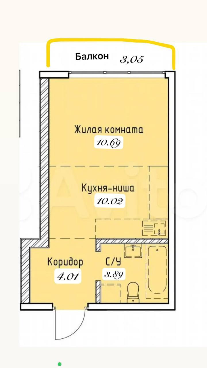 Студия 28 м2 в ЖК undefined корпус null этаж 11