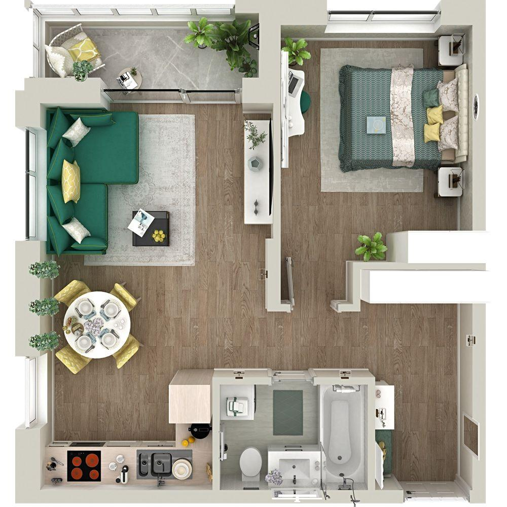 1-комнатная 52 м2 в ЖК Гранд Квартал корпус null этаж 8