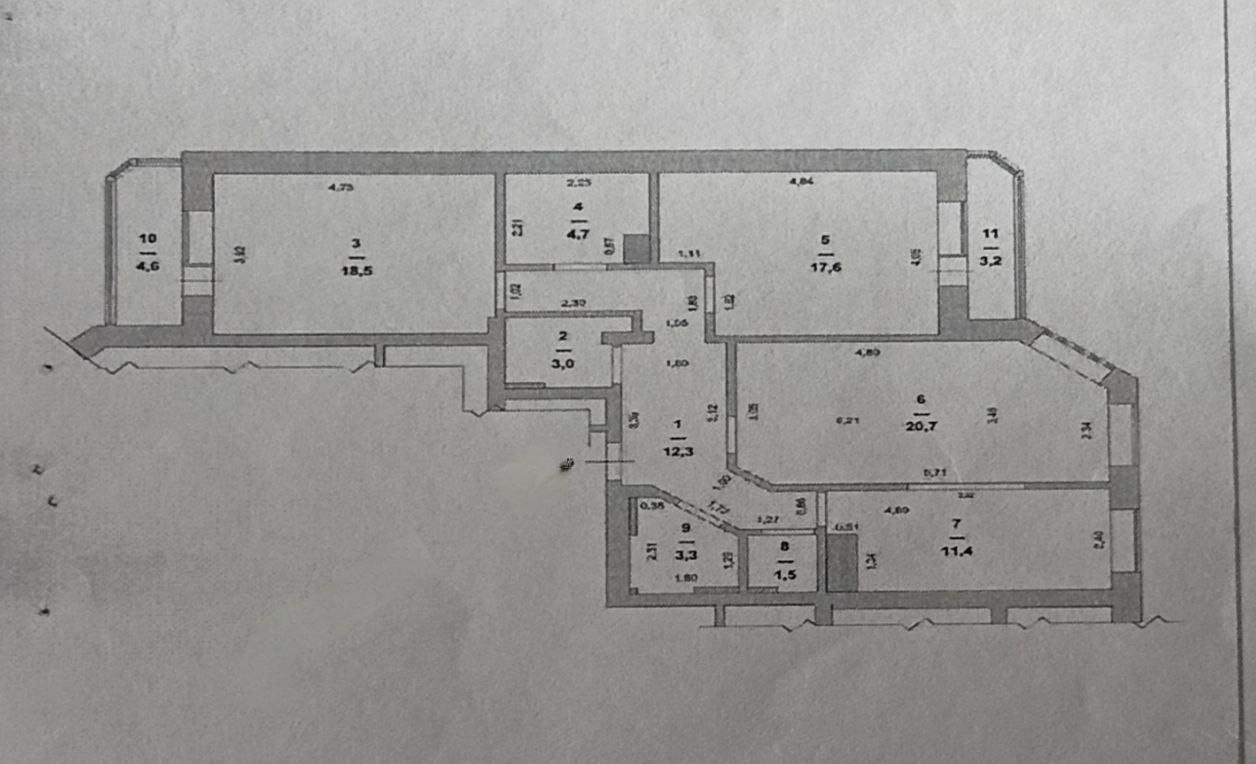 3-комнатная 93 м2 в ЖК undefined корпус null этаж 7