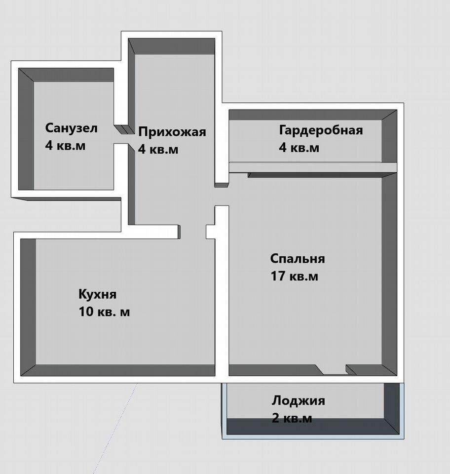 1-комнатная 40 м2 в ЖК undefined корпус null этаж 20