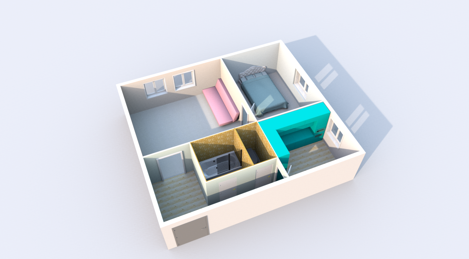 2-комнатная 49.8 м2 в ЖК undefined корпус null этаж 2