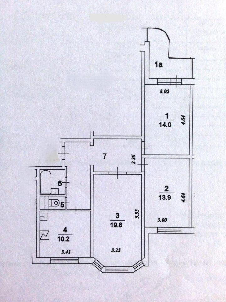 3-комнатная 74.4 м2 в ЖК undefined корпус null этаж 9