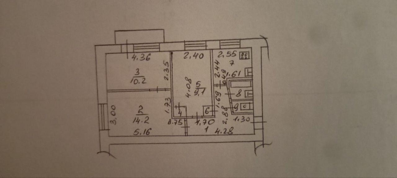3-комнатная 49.5 м2 в ЖК undefined корпус null этаж 2