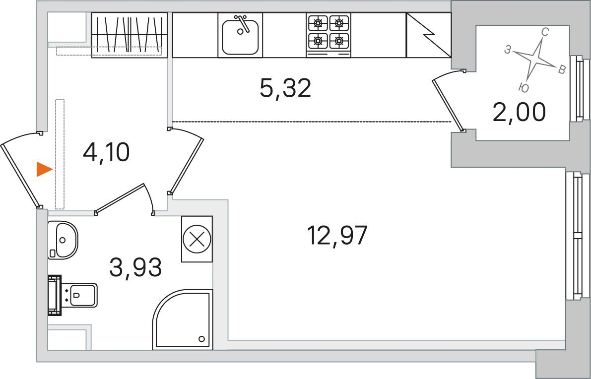 Студия 27 м2 в ЖК Дубровский корпус null этаж 1