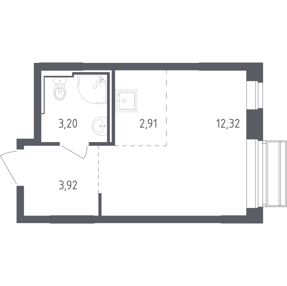 Студия 22 м2 в ЖК Рублёвский Квартал корпус null этаж 3