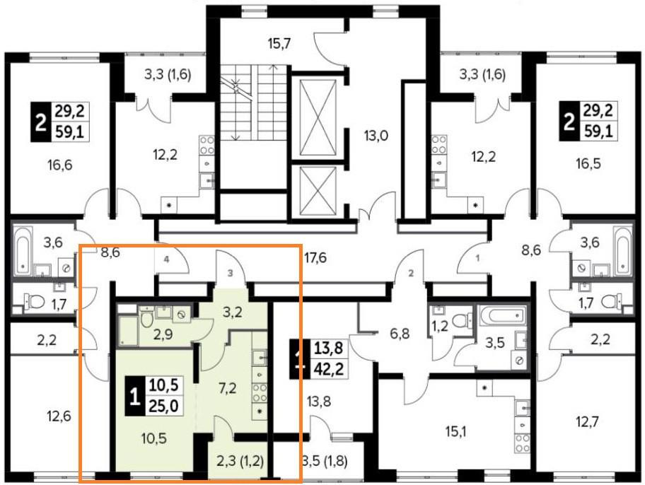 Студия 25 м2 в ЖК undefined корпус null этаж 24