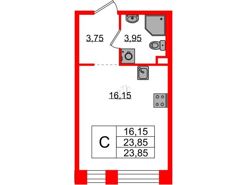 Студия 23 м2 в ЖК PLUS Пулковский корпус null этаж 2