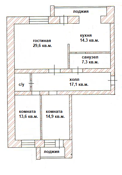 3-комнатная 100.2 м2 в ЖК undefined корпус null этаж 2