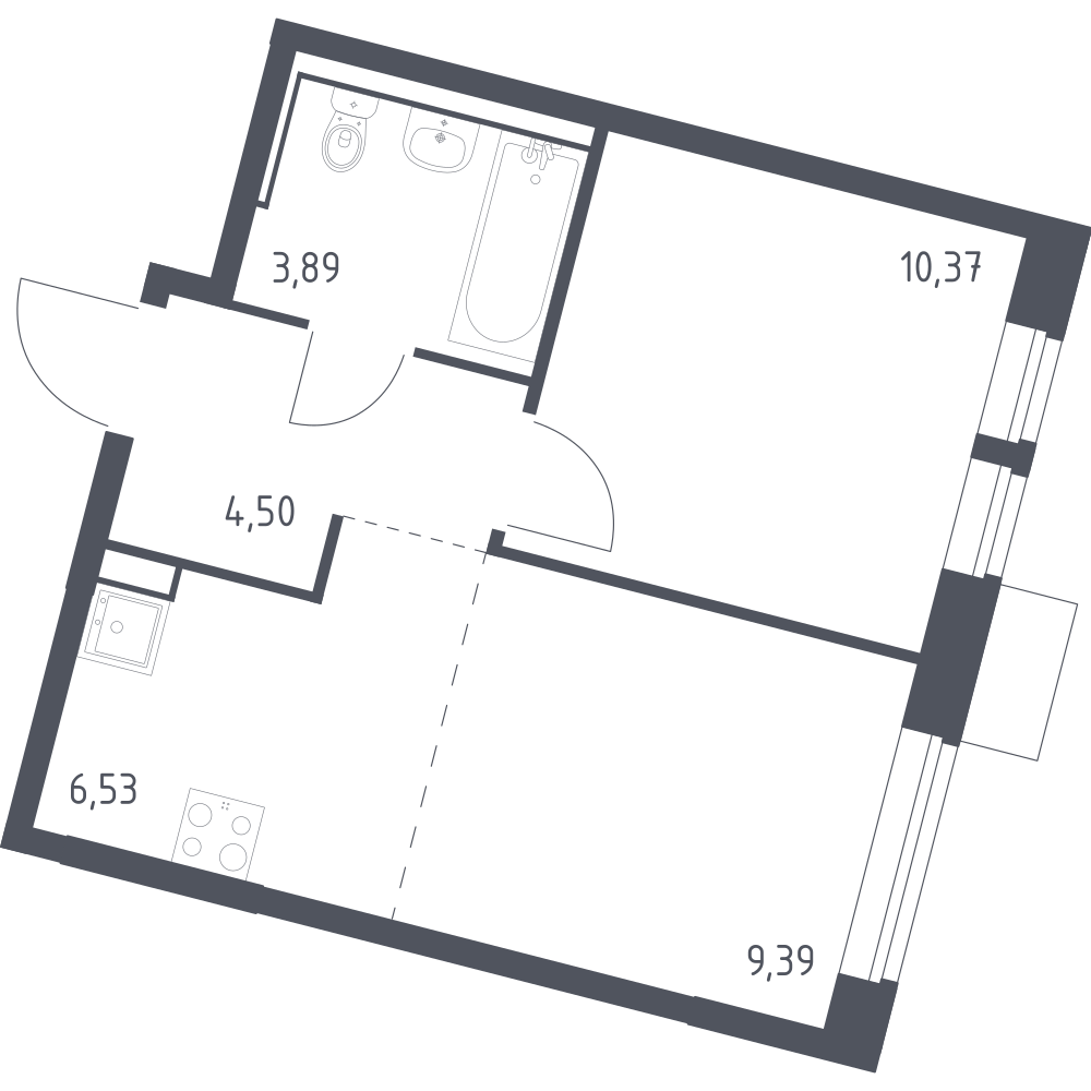 Студия 34 м2 в ЖК Молжаниново корпус null этаж 2