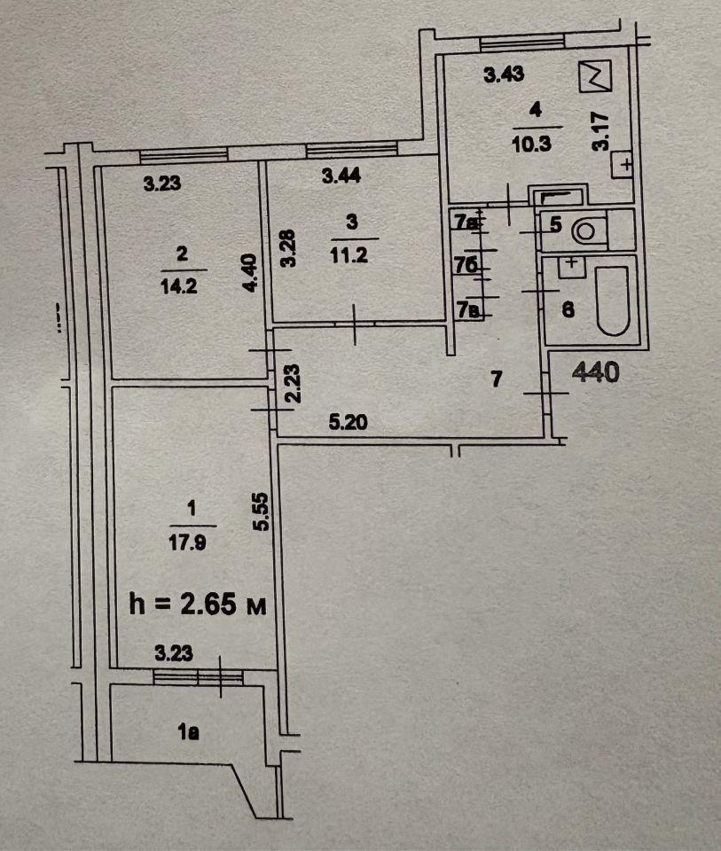 3-комнатная 74.9 м2 в ЖК undefined корпус null этаж 9