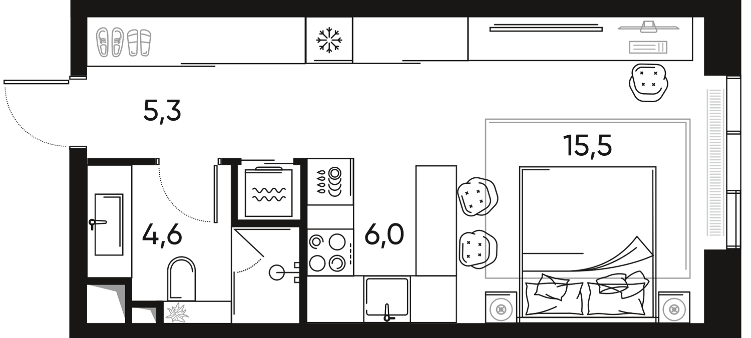 1-комнатная 32 м2 в ЖК Pride корпус null этаж 13