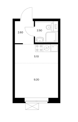 Студия 19.4 м2 в ЖК undefined корпус null этаж 10
