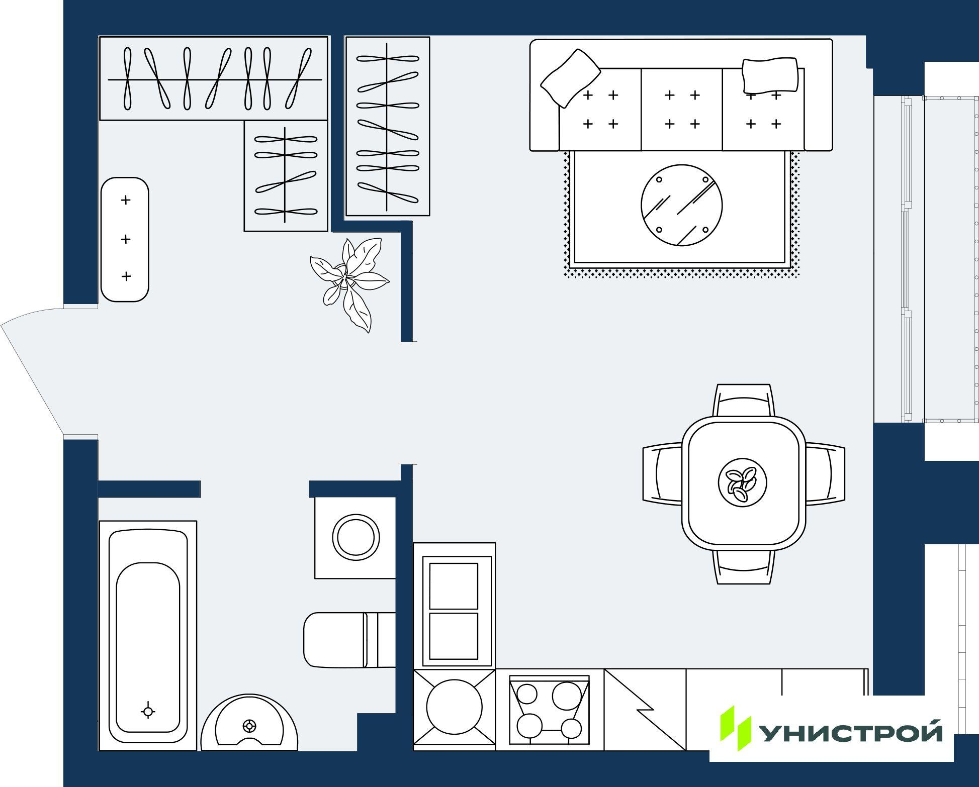 Студия 28 м2 в ЖК ГРАНД БЕРЕГ корпус null этаж 12