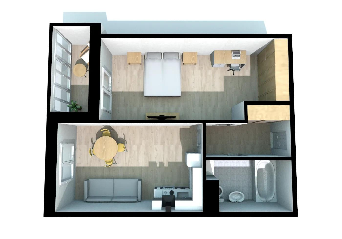 2-комнатная 44.3 м2 в ЖК undefined корпус null этаж 3