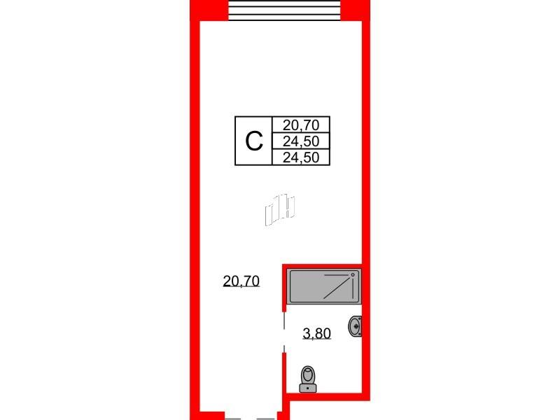 Студия 24 м2 в ЖК Industrial Avenir корпус null этаж 10