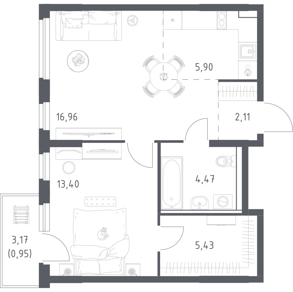 Студия 49 м2 в ЖК Донские Легенды корпус null этаж 10