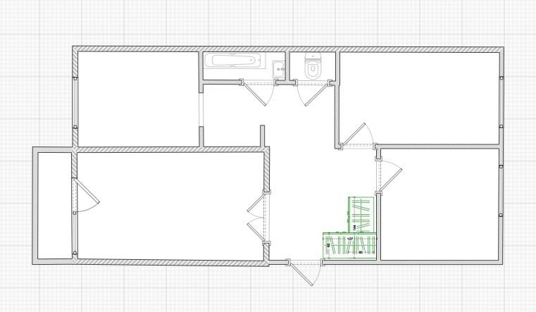 3-комнатная 58 м2 в ЖК undefined корпус null этаж 1