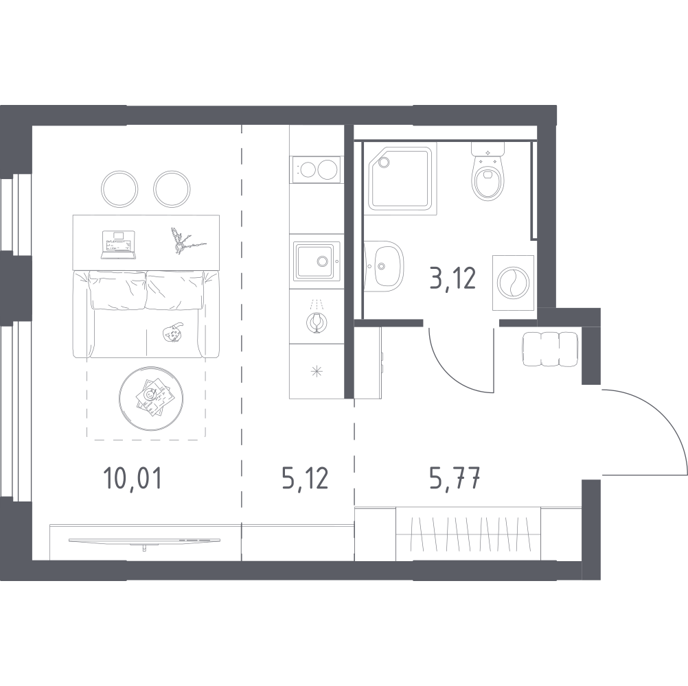 Студия 24 м2 в ЖК Донские Легенды корпус null этаж 2