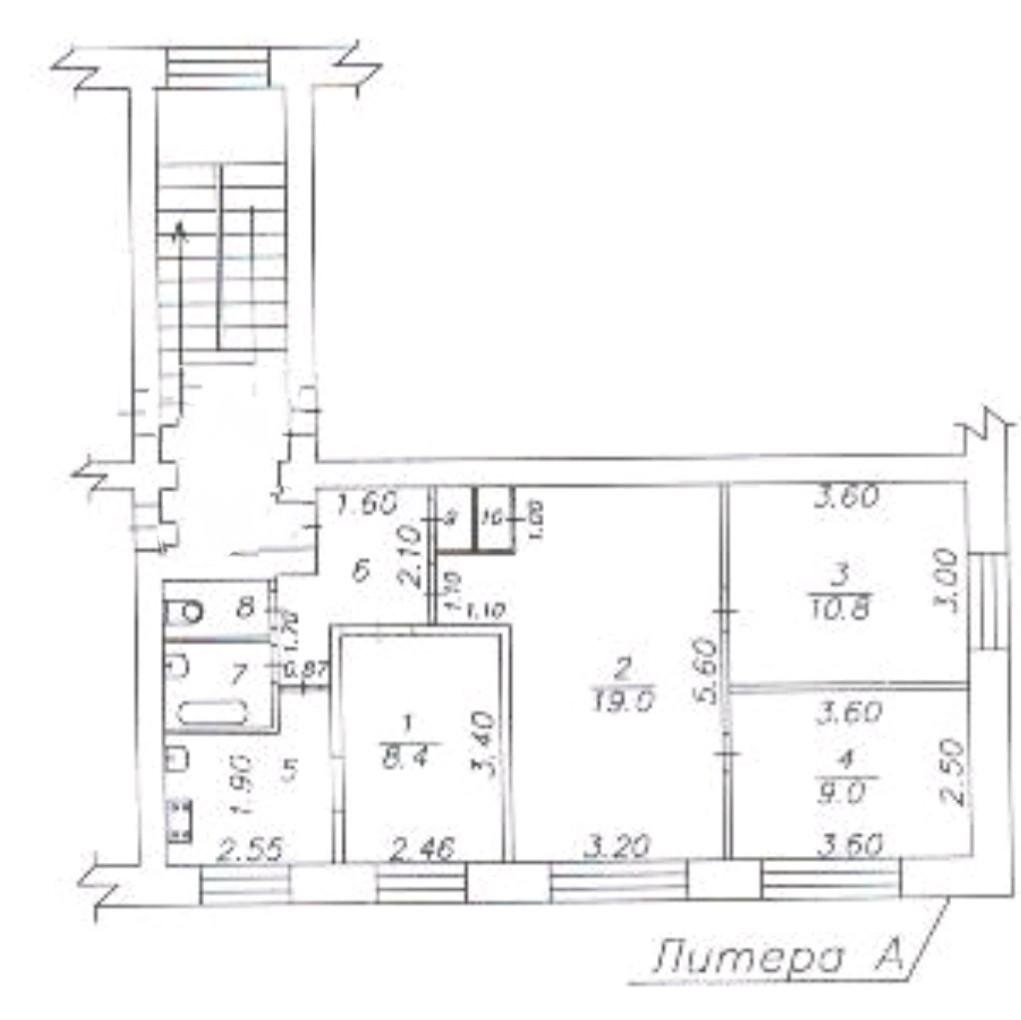 4-комнатная 61.4 м2 в ЖК undefined корпус null этаж 2