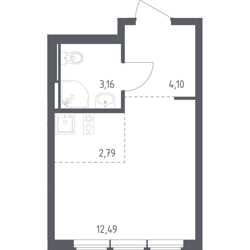 Студия 22 м2 в ЖК Остафьево корпус null этаж 3