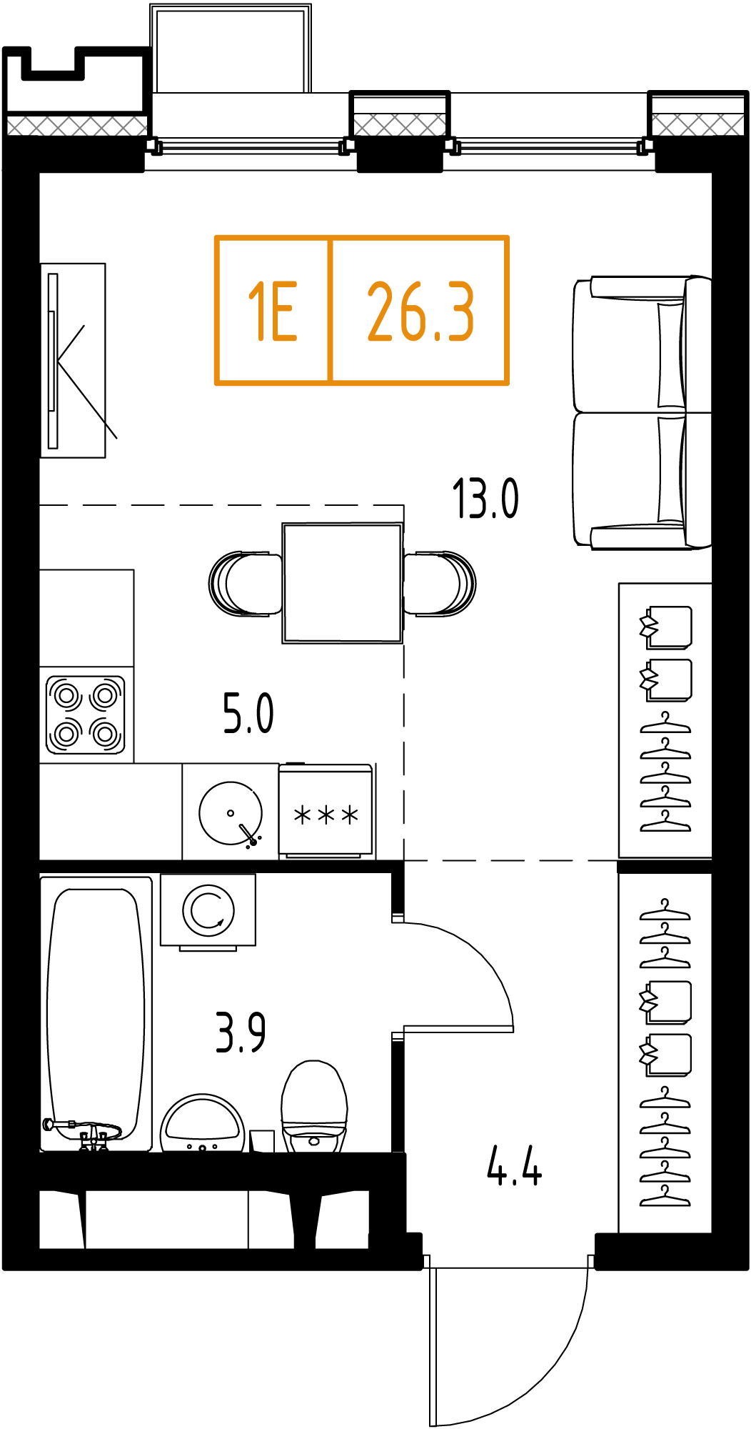 Студия 26 м2 в ЖК Skolkovo One корпус null этаж 2