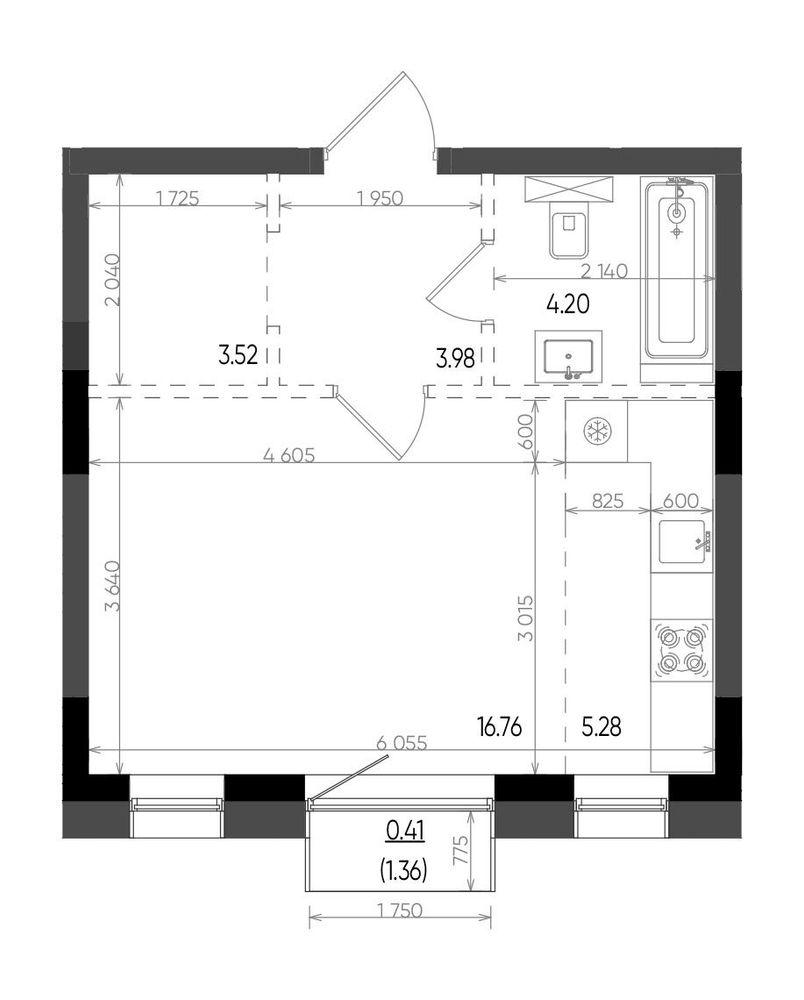 Студия 34 м2 в ЖК Минтимер корпус null этаж 8