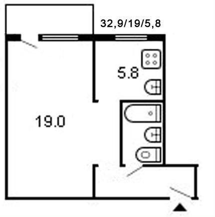 1-комнатная 32.9 м2 в ЖК undefined корпус null этаж 3