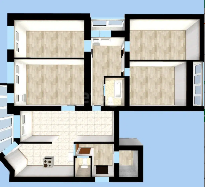 4-комнатная 148.1 м2 в ЖК undefined корпус null этаж 1