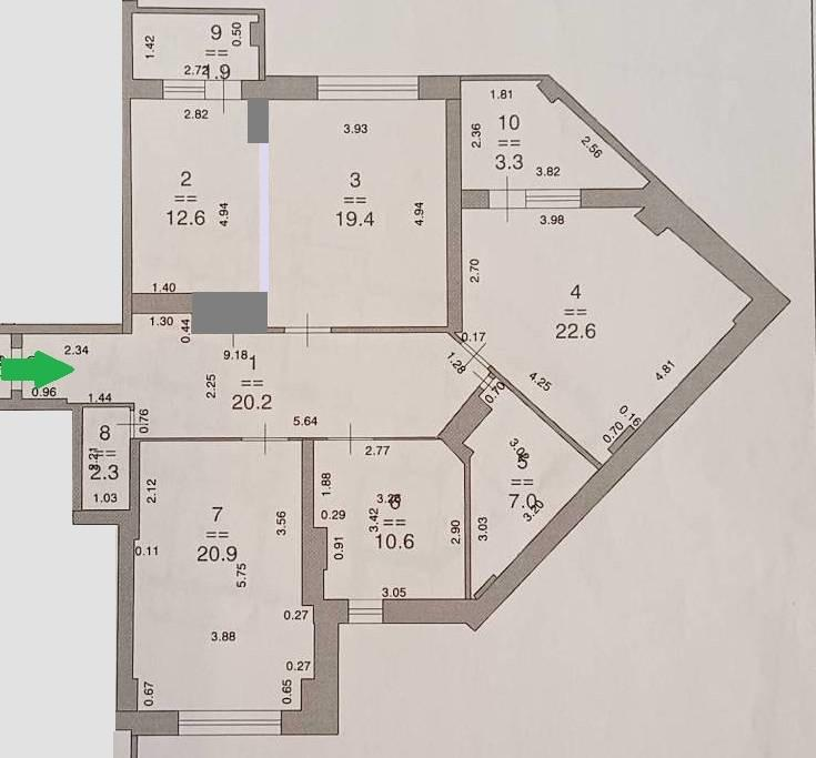 3-комнатная 120.6 м2 в ЖК undefined корпус null этаж 12