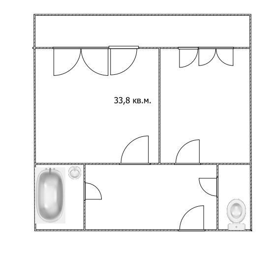 1-комнатная 33.8 м2 в ЖК undefined корпус null этаж 4