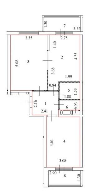 2-комнатная 62.3 м2 в ЖК undefined корпус null этаж 5