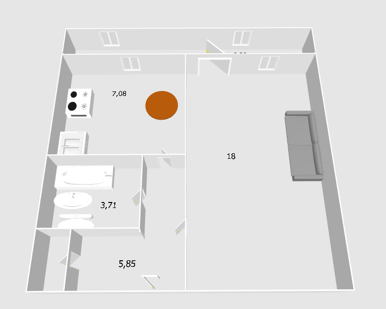 1-комнатная 35.2 м2 в ЖК undefined корпус null этаж 10
