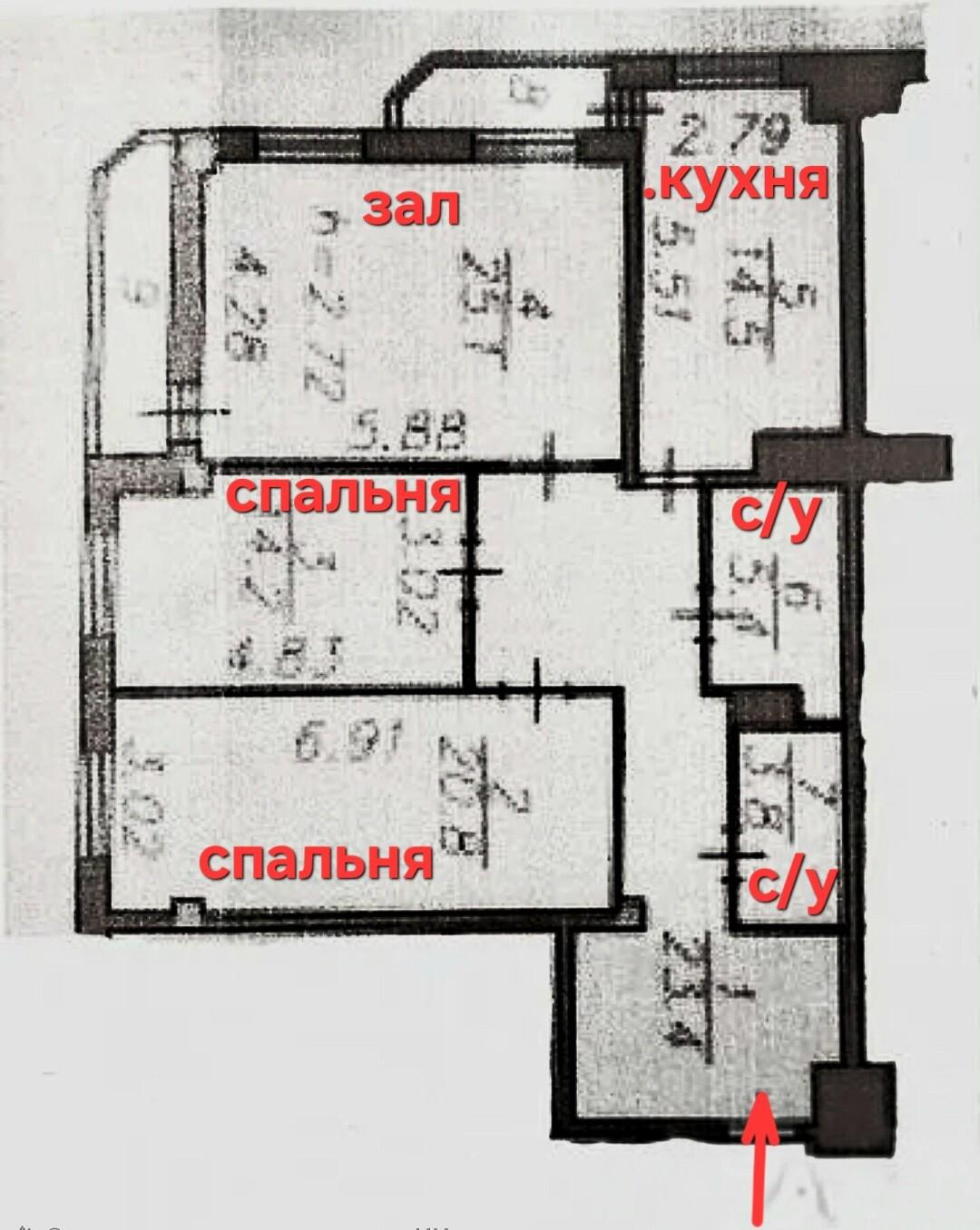 3-комнатная 107.2 м2 в ЖК undefined корпус null этаж 8