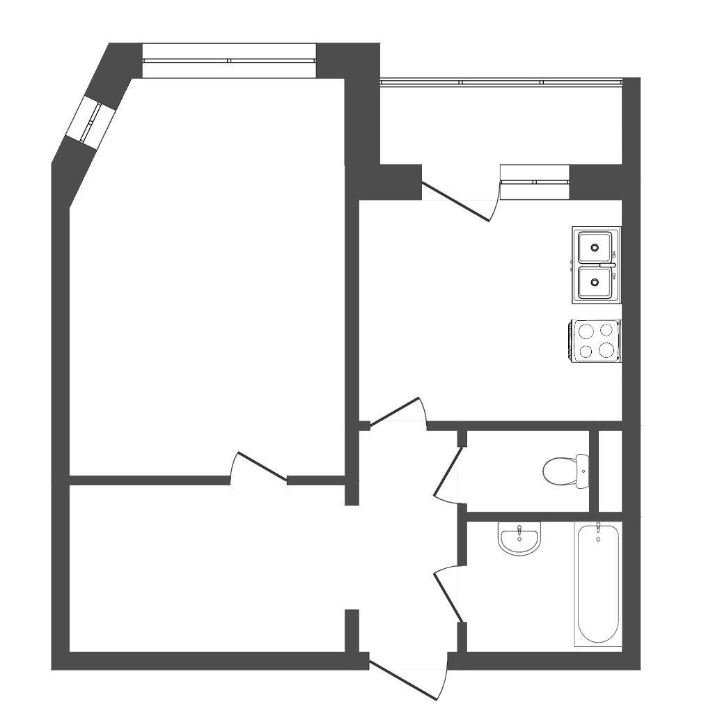 1-комнатная 40.1 м2 в ЖК undefined корпус null этаж 6
