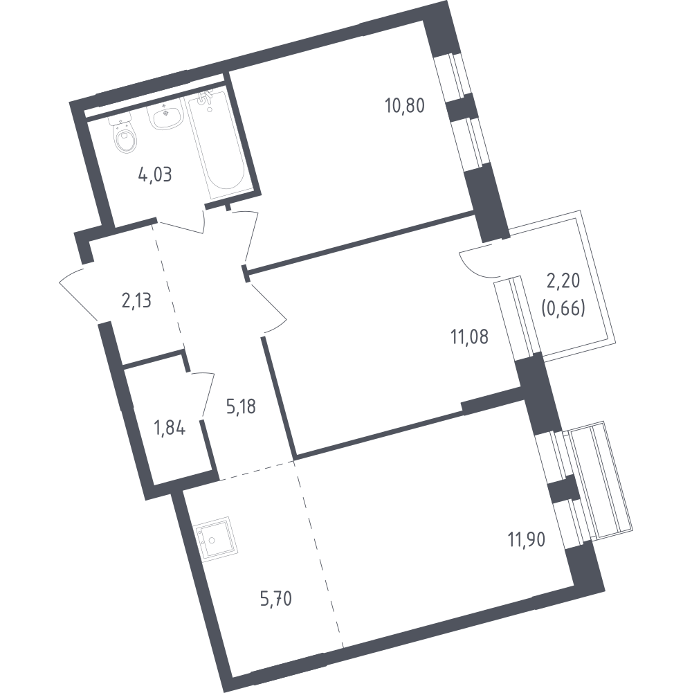 Студия 53 м2 в ЖК Рублёвский Квартал корпус null этаж 5
