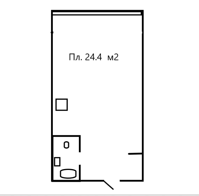 Студия 24.4 м2 в ЖК undefined корпус null этаж 8