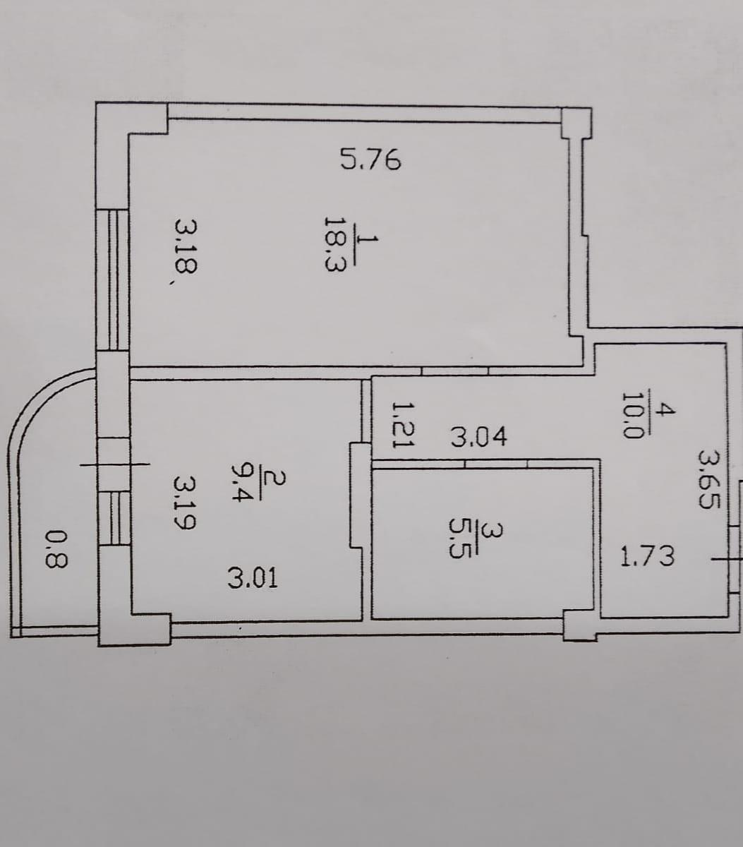 1-комнатная 44.8 м2 в ЖК undefined корпус null этаж 8
