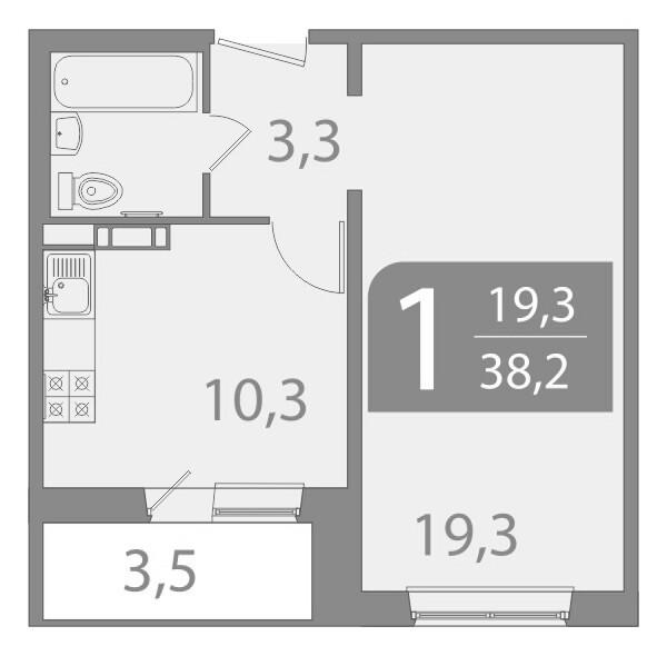 2-комнатная 61.5 м2 в ЖК undefined корпус null этаж 1