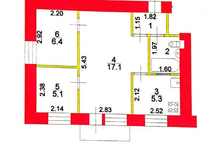 2-комнатная 39.3 м2 в ЖК undefined корпус null этаж 2