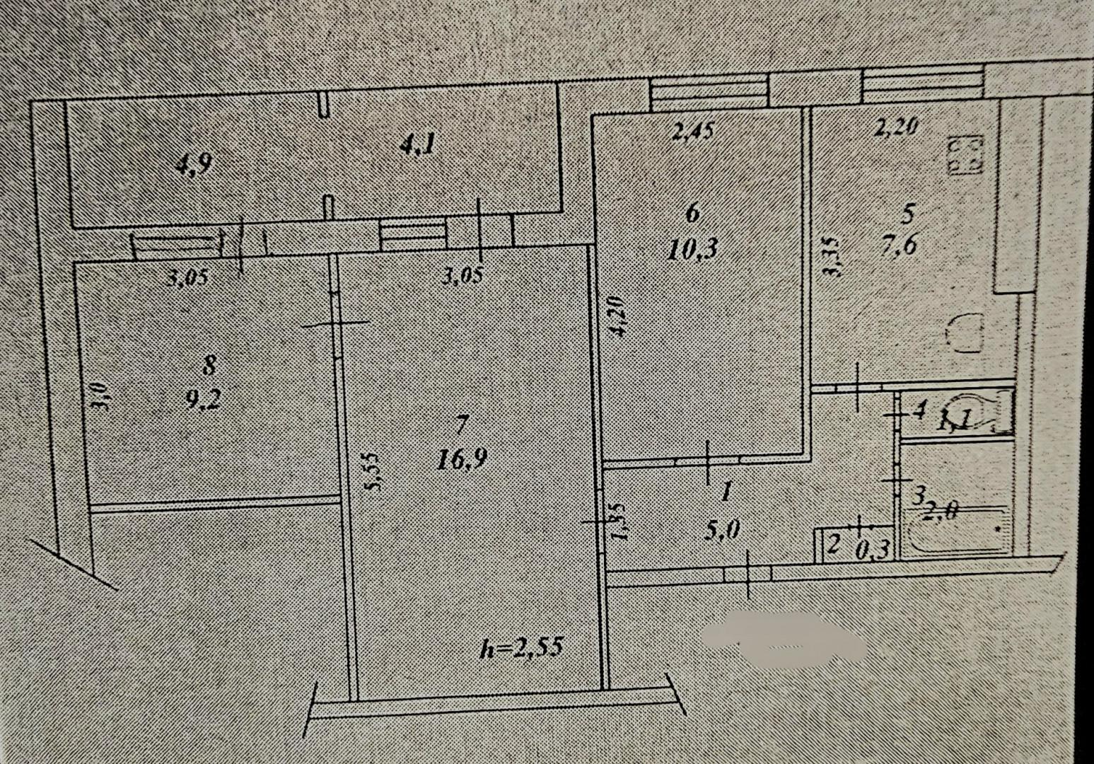 3-комнатная 52.4 м2 в ЖК undefined корпус null этаж 5