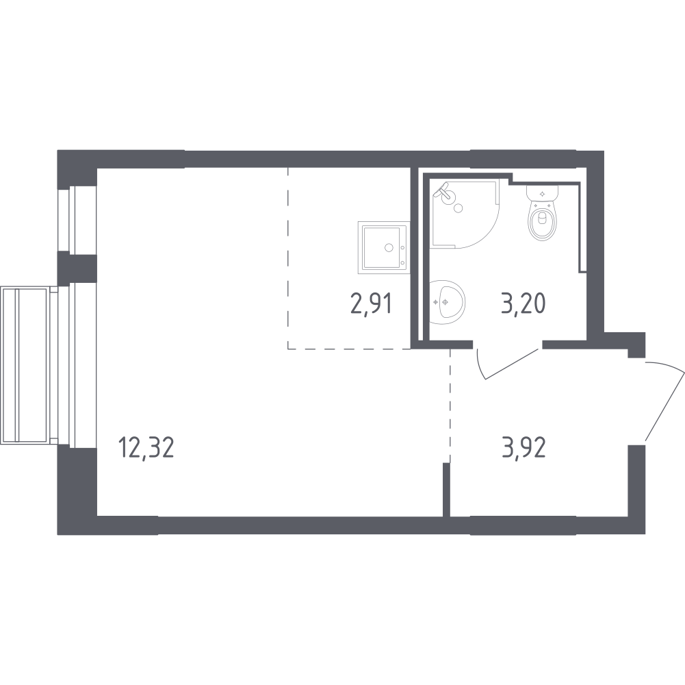 Студия 22 м2 в ЖК Рублёвский Квартал корпус null этаж 6
